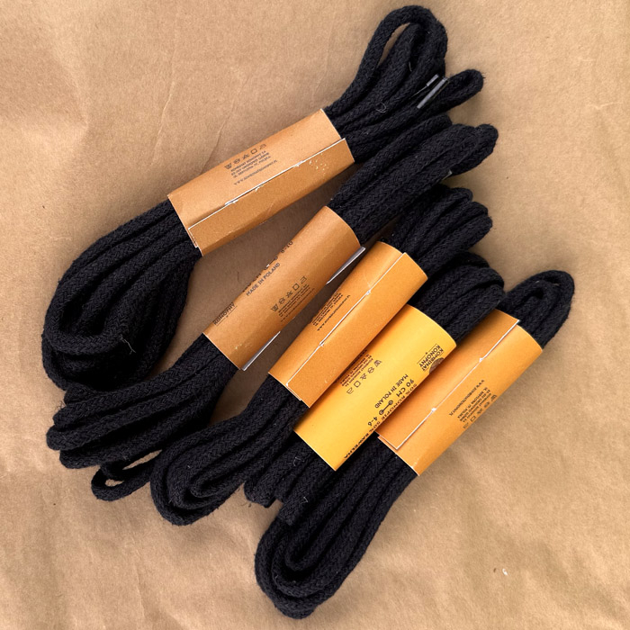 Sznurówki konopne czarne KOBASZKI 150 cm