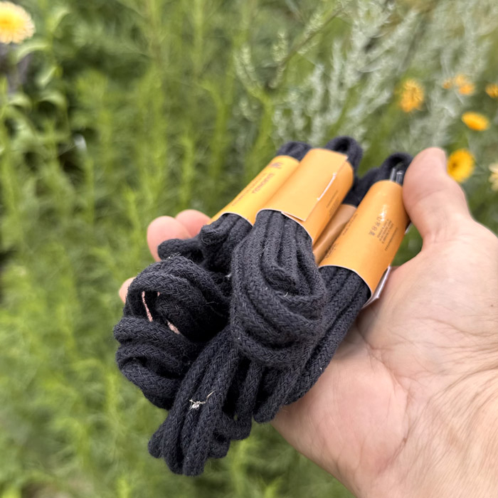 Sznurówki konopne czarne KOBASZKI 150 cm