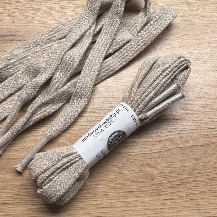 Sznurówki Lniane Płaskie 120 cm Sznurowadła Lniane